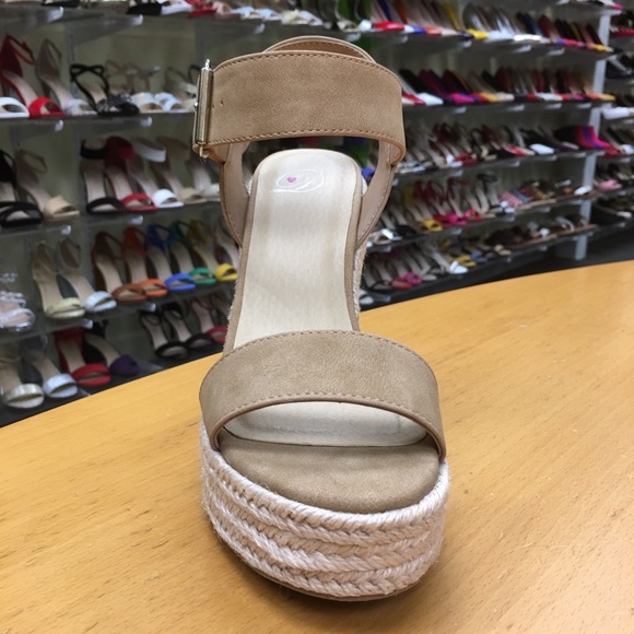 Delicious Camel Brown Espadrille 5” Wedge Sandal - Picture 8 of 8